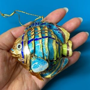 🖤2001💕Y2K💕Articulated Cloisonné fish ornament in box